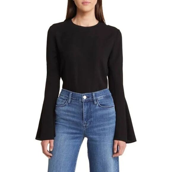 FRAME Flutter Sleeve Crepe Blouse XS - Picture 2 of 12